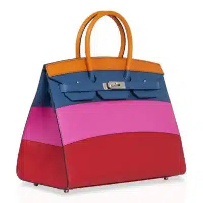 Hermès Limited Edition Birkin 35 Sellier Sunset Rainbow Epsom Palladium Hardware