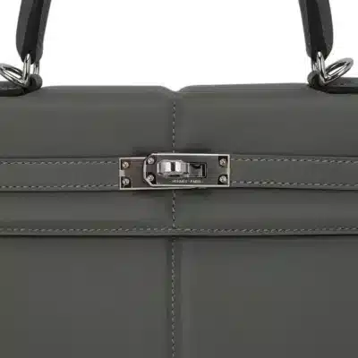 Hermès Limited Edition Kelly 25 Padded Gris Meyer Swift Palladium Hardware