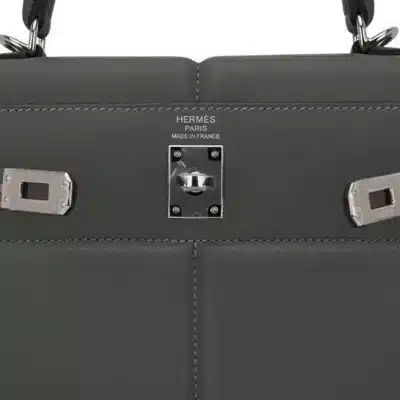 Hermès Limited Edition Kelly 25 Padded Gris Meyer Swift logo1