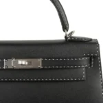 Hermès Limited Edition Kelly 28 Black Veau Graine Monsieur Palladium Hardware