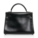 Hermès Limited Edition Kelly 32 So Black Box Calfskin Black Enamel Hardware