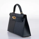 Hermès Limited Edition Mini Kelly 20 II Sellier Casaque Black/Indigo/Rouge H Epsom Gold Hardware Lushentic quality