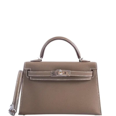 Hermès Mini Kelly 20 Etoupe Madame Palladium Hardware