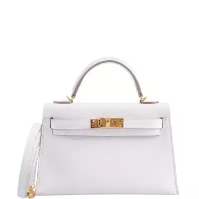 Hermès Mini Kelly 20 Gris Pale Epsom Gold Hardware