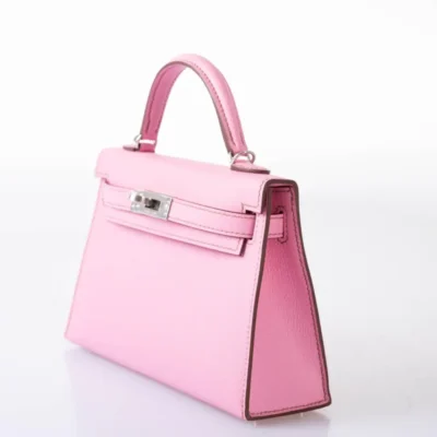 Hermès Mini Kelly 20 II Sellier 5P Bubblegum Pink Epsom Palladium Hardware Quality Rep