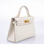 Hermès Mini Kelly 20 II Sellier Beton Matte Alligator Mississippiensis Gold Hardware