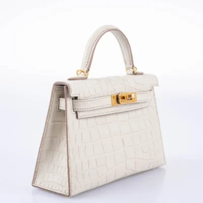 Hermès Mini Kelly 20 II Sellier Beton Matte Alligator Mississippiensis Gold Hardware