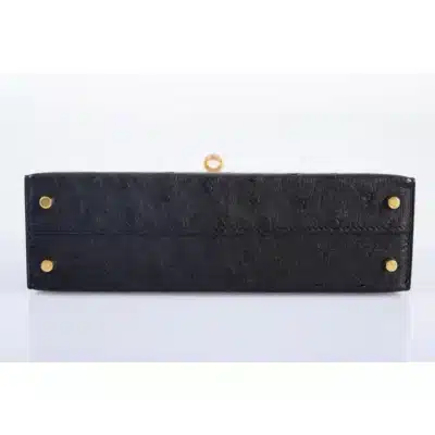 Hermès Mini Kelly 20 II Sellier Black Ostrich Gold Hardware