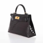 Hermès Mini Kelly 20 II Sellier Black Shiny Alligator Mississippiensis Gold Hardware