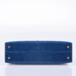 Hermès Mini Kelly 20 II Sellier Blue Sapphire Niloticus Lizard Gold Hardware