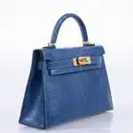 Hermès Mini Kelly 20 II Sellier Blue Sapphire Niloticus Lizard Gold Hardware