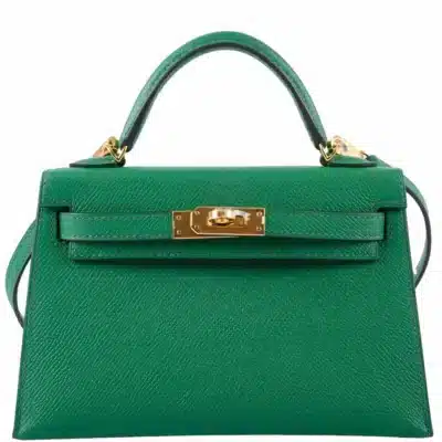 Hermès Mini Kelly 20 II Sellier Cactus Epsom Palladium Hardware