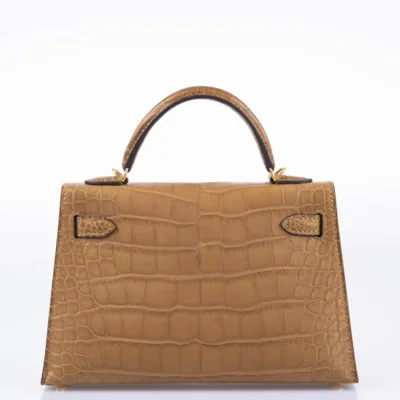 Hermès Mini Kelly 20 II Sellier Kraft Matte Alligator Mississippiensis Gold Hardware