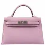 Hermès Mini Kelly 20 II Sellier Mauve Sylvestre Epsom Palladium Hardware Replica Designer Bags