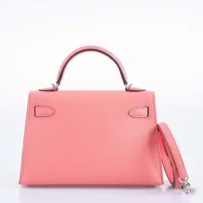 Hermès Mini Kelly 20 II Sellier Rose D_ete Chevre back1