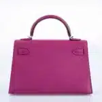 Hermès Mini Kelly 20 II Sellier Rose Pourpre Chevre Palladium Hardware