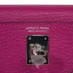 Hermès Mini Kelly 20 II Sellier Rose Pourpre Chevre Palladium Hardware