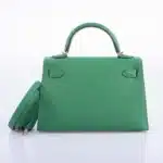 Hermès Mini Kelly 20 II Sellier Verso Cactus & Bleu Atoll Epsom Palladium Hardware