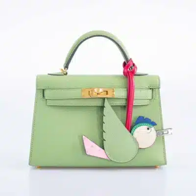 Hermès Mini Kelly 20 II Vert Criquet Chèvre Mysore front2