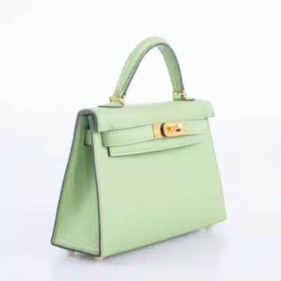 Hermès Mini Kelly 20 II Vert Criquet Chèvre Mysore Gold Hardware