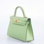 Hermès Mini Kelly 20 II Vert Criquet Chèvre Mysore Gold Hardware