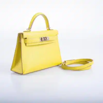 Hermès Mini Kelly 20 Lime Chèvre Palladium Hardware