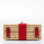 Hermès Mini Kelly 20 Picnic Rouge De Coeur Swift & Osier Wicker Palladium Hardware