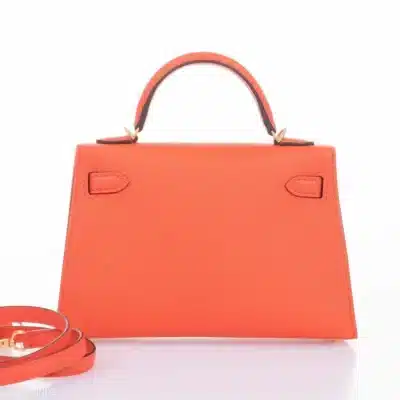 Hermès Mini Kelly 20 Poppy Orange Chevre Gold Hardware