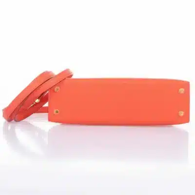 Hermès Mini Kelly 20 Poppy Orange Chevre Gold Hardware