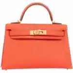 Hermès Mini Kelly 20 Poppy Orange Chevre Gold Hardware