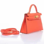 Hermès Mini Kelly 20 Poppy Orange Chevre Gold Hardware