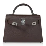 Hermès HSS Mini Kelly 20 Sellier Bi-Color Havane and Etrusque Chevre Palladium Hardware