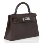 Hermès HSS Mini Kelly 20 Sellier Bi-Color Havane and Etrusque Chevre Palladium Hardware