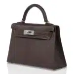 Hermès HSS Mini Kelly 20 Sellier Bi-Color Havane and Etrusque Chevre Palladium Hardware