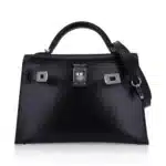 Hermès Mini Kelly 20 Sellier Black Box Calfskin Palladium Hardware