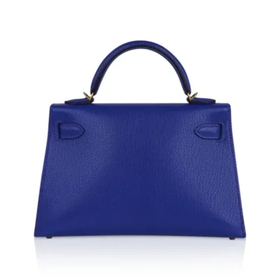 Hermès Mini Kelly 20 Sellier Blue de Royal Chevre Gold Hardware