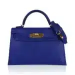 Hermès Mini Kelly 20 Sellier Blue de Royal Chevre Gold Hardware