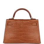 Hermès Mini Kelly 20 Sellier Gold Matte Alligator Mississippiensis Gold Hardware