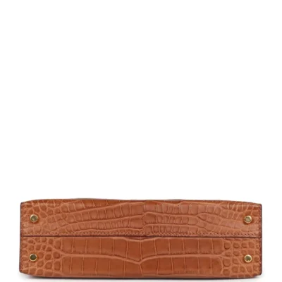 Hermès Mini Kelly 20 Sellier Gold Matte Alligator Mississippiensis Gold Hardware