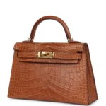 Hermès Mini Kelly 20 Sellier Gold Matte Alligator Mississippiensis Gold Hardware