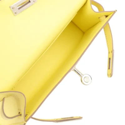 Hermès Mini Kelly 20 Sellier Limoncello Chevre Palladium Hardware