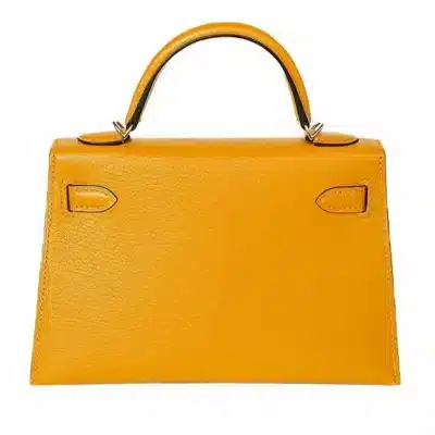 Hermès Mini Kelly 20 Sellier Moutarde Chevre Mysore Gold Hardware