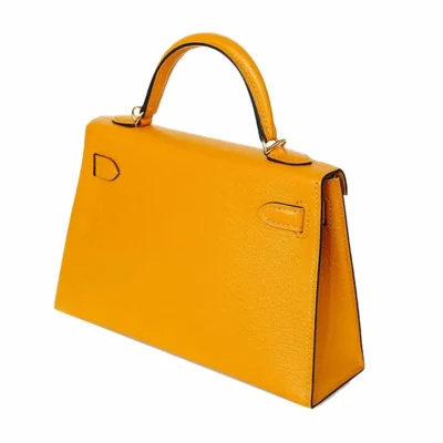 Hermès Mini Kelly 20 Sellier Moutarde Chevre Mysore Gold Hardware