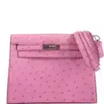 Hermès Mini Kelly II Danse 5P Bubblegum Pink Ostrich Palladium Hardware Replica inspired