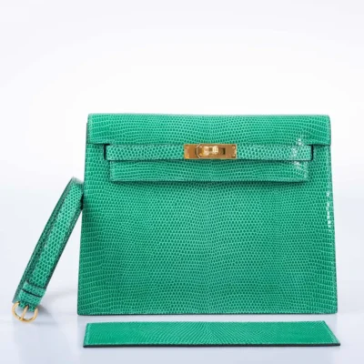 Hermès Mini Kelly II Danse Menthe Niloticus Lizard Gold Hardware