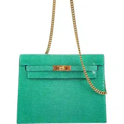 Hermès Mini Kelly II Danse Menthe Niloticus Lizard front1