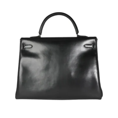 Hermès Rare Collectible Kelly 35 So Black Box Calfskin PVD Hardware