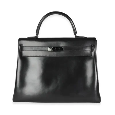 Hermès Rare Collectible Kelly 35 So Black Box Calfskin PVD Hardware