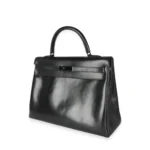 Hermès Rare Collectible Kelly 35 So Black Box Calfskin PVD Hardware