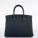 Hermès Rare Collectible 2018 Birkin 30 Vert Cyprès/Bleu Zellige Stripe Togo Lining & Swift Officier Palladium Hardware